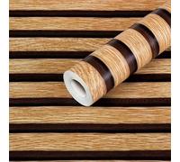 Wood Slat Wallpaper, Peel And PVC Wall Covering, Removable Self 40Cm X 300Cm, Easy Install For Kitchen Bedroom Living Room(10)