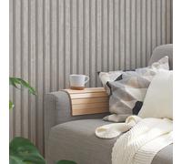 Wood Slats Vinyl Wallpaper Wooden Stripe Paneling Light Grey 39109-5 AS Creation