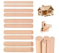 Wood Slats Wooden Sticks Wooden Square Bar for Crafts - Multiple Items & Multiple Choices, Unfinished Wood Strips, Pre-Cut Timber, for Craft DIY (Wooden Sticks-10pcs-11.81 L)