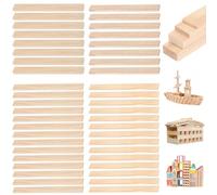 Wood Slats Wooden Sticks Wooden Square Bar for Crafts - Multiple Items & Multiple Choices, Unfinished Wood Strips, Pre-Cut Timber, for Craft DIY (Wood Slats-44pcs-11.81 L)