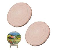 Wood Slices for Crafts, 2 Pcs 20-23cm Unfinished Wooden Discs Wooden Log Slices for Arts Crafts Wall Decor Wedding DIY Projects