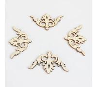 Wood Slices Ornaments,10Pcs Angel Wings Wooden Slices Decorative Embellishments Crafts Scrapbook Hand-Made Graffiti Button Accessories Style 7