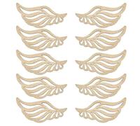 Wood Slices Ornaments,10Pcs Angel Wings Wooden Slices Decorative Embellishments Crafts Scrapbook Hand-Made Graffiti Button Accessories Style 4
