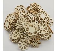 Wood Slices Ornaments,20Pcs 3x3cm Mixed Wooden Embellishments Laser Cut Blanks Slices Flower Shapes Nature Decorations
