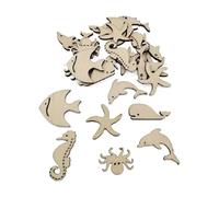 Wood Slices Ornaments,30Pcs 2.5cm Unfinished Wood Sea Animal Shaped Crafts Blanks Wooden Cutouts Natural Wooden Pieces Crafting Decorations