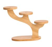 Wood Small Plant Stand 3 Tier Window Sill Plant Shelf Round Tabletop Plant Stand Space-saving Desktop Plant Table for Office/Bedroom/Dining Room/Study
