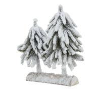 Wood Snowy Fir Tree Christmas Decoration Hill Interiors Dark Brown One Size