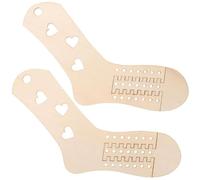 Wood Sock Blockers for Knitting Set of 2 Natural Wood Socks Shaper Crochet Socks Blocker Kit Knitting Tool Hanging Sock Form Organizers Display and Find The Right Pair (Love)