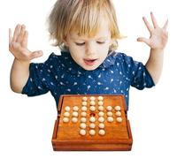 Wood Solitaire Toy - Handmade Classic Marble Board Game, Tabletop Indoor Chess And Solitaire Game, Wooden Brain Teaser Puzzle Games | Logical Thinking Puzzle,For Children Teens Adults