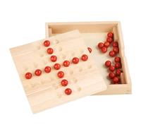 Wood Solitaire Toy - Smooth Recessed Slots, Decorative Coffee Table Decor, Engaging Logic Thinking Tool, Vintage Circular Desktop Ornament | Intellectual Leisure Gear For Adults Children Kids