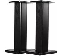 Wood Speaker Stands - 1 Pair 40cm/15.7" Adjustable HiFi Floor Stands for Medium Computer Speakers Home Theater Audio Rack Stylish Black Design