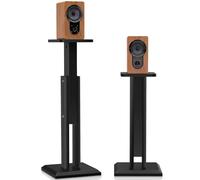 Wood Speaker Stands Pair 25-34 Inch Height Adjustable (63-84CM), Universal Desktop Floor Speaker Stands Studio Monitor Stands, Enhanced Audio Listening Experience for Home Theater, Black