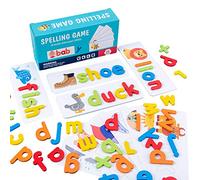 Wood Spelling Words Game Letter Recognition Card Montessori Puzzle STEM Early Educational Toy for Kids