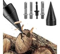 Wood Splitter Drill Bit, 42mm with 3PCS Log Splitter Drill Bit Screw Wood Splitting Drill Bit Cone Kindling Hex Shank Firewood Drill Bit Heavy Duty for Lectric Hand Drill