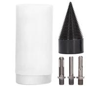 Wood Splitter Drill Bit Set, Electric Firewood Log Splitter Bit with 3 Removable Shanks (Hex, Square, Round), Carbon Steel Cone Driver for Oak Hickory Walnut Logs (50mm)
