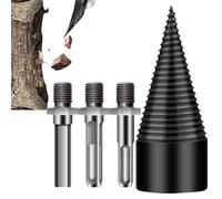 Wood Splitting Drill Bit - Steel Drill Bit for Kindling Splitter | Portable Detachable with 3 Attachment for Walnut Farm Outdoor Camping Home Men