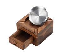 Wood Square Clinker Tray with Built in Supports and Versatile Storage Compartment for Tools Elegant Wooden Ashtray