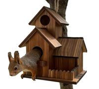 Wood Squirrel House For Outside, Squirrel Nesting Box With Roof