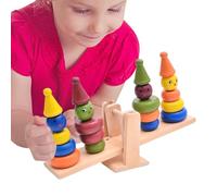 Wood Stack Challenge - Balance Skill Builder, Sensory Puzzle Game | Educational Coordination Toy Set, Wooden Block Activity, Development Fun Toy For Children Boys Girls Learning During Birt
