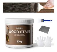 Wood Stain, 500g Water Based Wood Stain and Sealer in One - No Priming, No Top Coat Required, Fast Drying, Low Odor & Non-Toxic, Perfect for Indoor and Outdoor Furniture (Black Walnut with Tools)