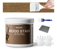 Wood Stain, 500g Water Based Wood Stain and Sealer in One - No Priming, No Top Coat Required, Fast Drying, Low Odor & Non-Toxic, Perfect for Indoor and Outdoor Furniture(Natural, with Tools)