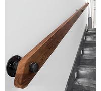 Wood Staircase Handrails, Home Against The Wall Indoor Loft Elderly Railings Hand Rail Corridor Support Rod, Wooden Stair Baluster, Complete Kit (A, 150cm/59in)