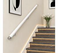 Wood Staircase Handrails, Home Against The Wall Indoor Loft Elderly Railings Hand Rail Corridor Support Rod, Wooden Stair Baluster, Complete Kit (B, 300cm/118.1in)