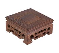 Wood Stand Oriental Vase Display Base MATA Ki Chowki Small Wooden 10 Inch Bonsai Furniture Teapot Outdoor Statue for Sculpture Stands and Floor Vases Decor (Length 8 Width 8