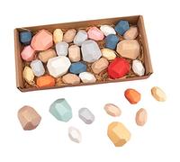 Wood Stones Building Blocks Balancing Educational Stacking Game 36 Pieces E