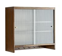 Wood Storage Cabinets Glass Door Wall Cabinets Sliding & Hanging Shelves for Home Living Room & Kitchen - Stylish nization Solutions & Elegant Design