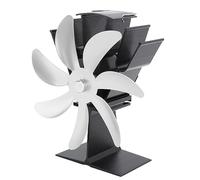 Wood Stove Fan, Wood Stove Accessories Aluminum Alloy 7 Blade Fireplace Fan Heat Powered Stove Fan for Wood Log Burners Fireplace (Silver)