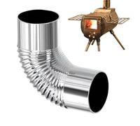 Wood Stove Pipe - 90-Degree Elbow Burner Extension, Stainless Steel Exhaust Pipe for Camping Garden Backyard House Fireplace BBQ Picnic Grilling Burning, Outdoor Wood Stove and Heating Accessory
