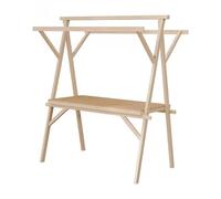 Wood Street Food Cart on Wheels, Foldable Vendor's Stall for Street/Farmers Market/Craft Shows, Lightweight Market Stall Display Stand for Outdoor Vendor, Flower(Bare frame,120 * 60 * 200)
