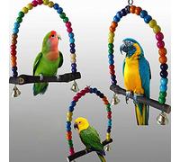 Wood Swing Parrot Cage Toys Bird Toy Finch Parakeet Cockatiel Lovebird Rainbow Bridge Strong and durable Durability