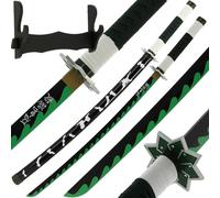 Wood Sword Bamboo Bokken Halloween Costplay Costume Demon Anime with Wall Stand 100cm (Sonemi)