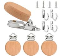 Wood Tapestry Clips 4PCS | Wall Hanging Blanket Holder with Hooks