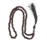 Wood Tasbih Prayer Beads Handheld Bracelet with Tassel(Coffee-99 Beads)