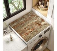 Wood Textured Print Washer and Dryer Covers for The Top -Diatomaceous Earth Mat, Absorbent Anti-Slip Dust-Proof Protector Pad for Laundry Room Kitchen Bathroom Balcony Decor (#5,50x60cm)