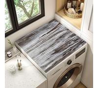 Wood Textured Print Washer and Dryer Covers for The Top -Diatomaceous Earth Mat, Absorbent Anti-Slip Dust-Proof Protector Pad for Laundry Room Kitchen Bathroom Balcony Decor (#3,60x60cm)
