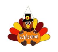 Wood Thanksgiving Welcome Sign Wood Turkey Gobble Sign Front Door Hanger Autumn Decoration For Window Decoration