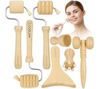 Wood Therapy Facial Massage Tools - 7 Piece Set - Gua Sha Wooden Face Massager Kit for Face Lifting, Lymphatic Drainage, Skin Care & Anti-Aging - by Cozlow