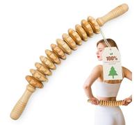 Wood Therapy Massage Tools, 12 Roller Wooden Massage Roller, 16.7 Inch Curved Lymphatic Drainage Massage, for Shoulder Neck, Waist, Back, Arms, Legs and Many Other Parts of The Body to Relax Muscles