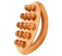 Wood Therapy Massage Tools, 14 Beads Wooden Lymphatic Drainage Massager with Handle, Wood Massage Tools, Massage Roller Body Brush for Body Shaping, Cellulite Massaging