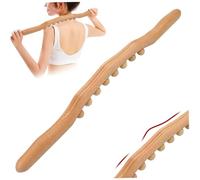 Wood Therapy Massage Tools, 20'' 8 Beads Massage Roller Stick, Waterproof Moisture-Proof Wooden Roller for Body Shaping, Muscle Pain Relief, Style 2 Wood Therapy Tools
