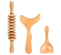 Wood Therapy Massage Tools 3 in 1, Lymphatic Drainage Massager, Cellulite Massager Tool, Maderoterapia Kit, Wooden Body Sculpting Tool for Remover Cellulite, Relax Muscles