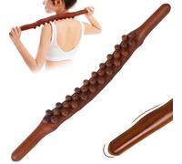 Wood Therapy Massage Tools 31 Beads Massage Roller Stick 23'' Guasha Wooden Roller Lymphatic Drainage Massager for Body Shaping, Muscle Pain Relief Wood Therapy Tools