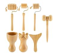 Wood Țherapy Massage Tools - 7pcs Manual Wooden Massager | Massage Tools | Handheld Beech Wood Massager Cups for Legs, Arms, Face & Body, Muscle Relief, Relaxation