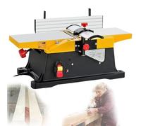 Wood Thickness Planer, 6 Inch Portable Benchtop Jointer, 1800W, 12000 RPM, Aluminum Tables, 3mm Cutting Depth for Small Factories