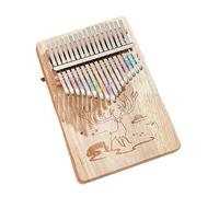 Wood Thumb Piano Beginners with Piano Bag, Tune Hammer Kalimba Multi-Track Performance Finger Piano for Camping, Travel(17 keys)