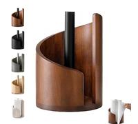 Wood Tissue Box Holder for Kitchen Rolls, with Multipurpose Top, Natural Finish for Modern, Rustic or Nordic Home Decor, 10cm Diameter Brown